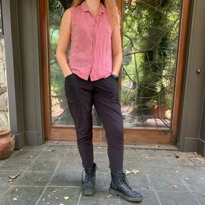 Eileen Fisher pink linen blouse